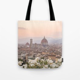Sunset In Florence, Tuscany Photo | Il Duomo Cathedral In Soft Pastel Colors Art Print | Italy Travel Photography Tote Bag