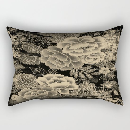Vintage Floral Abstract Rectangular Pillow