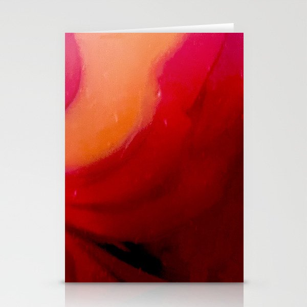 Scratched Raspberry and Orange Boiled Lolly Glass Stationery Cards