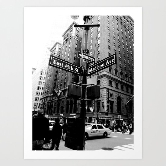 E 45th St & Madison Ave, NY Art Print