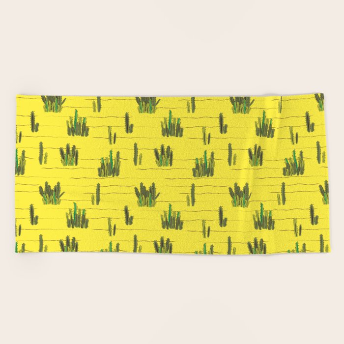 Sand And Cactus Bring Back Summer Beach Towel By Conchatejada