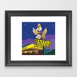 Dolly Parton riding a Winged Possum Framed Art Print