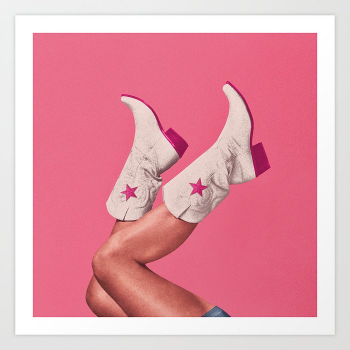 These Boots - Hot Neon Pink Art Print