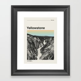 Retro Travel Print Yellowstone National Park Framed Art Print