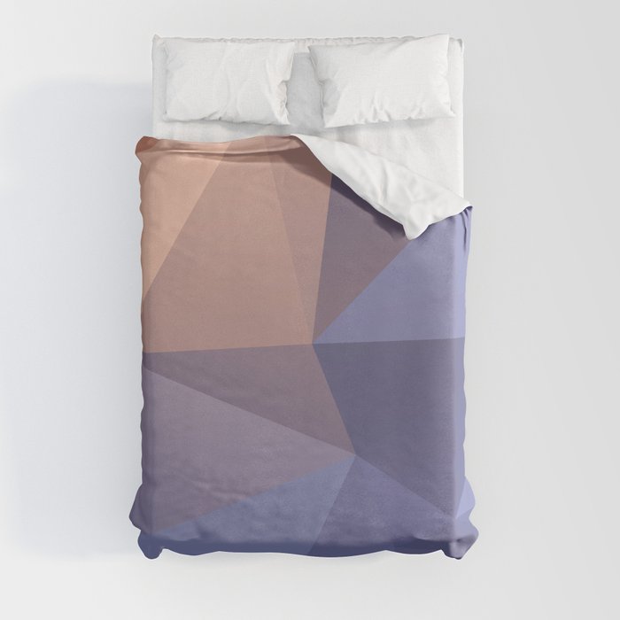 Ariel — poster purpur, violet, rosa, nude, solmon, low poly, geometric, water, landscape, sunrise Duvet Cover