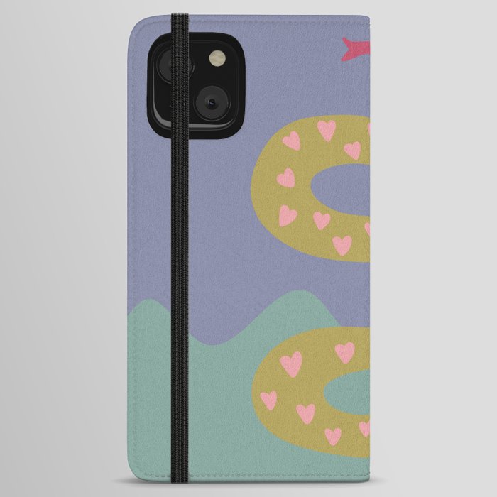 Snake in the Sea - blue green pink  iPhone Wallet Case