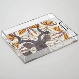 Gorgeous kudu on an abstract brown pattern background Acrylic Tray