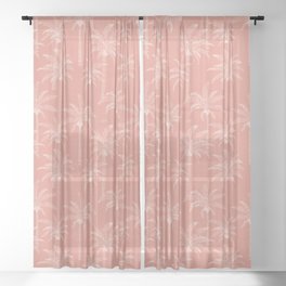 Palm Trees - Peach Sheer Curtain