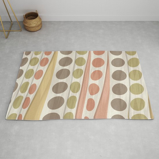 Faux Silky Ribbon Streamers In Muted Colors Brown Green Coral Yellow Gold Rug By 19monkeys Society6