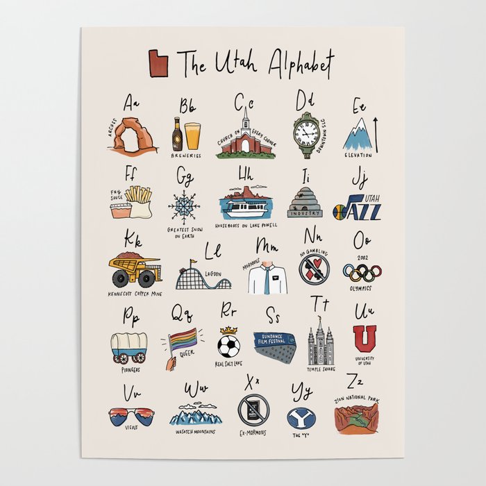 The Utah Alphabet Poster