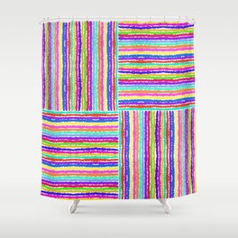 Basketweave Colorful Shower Curtain