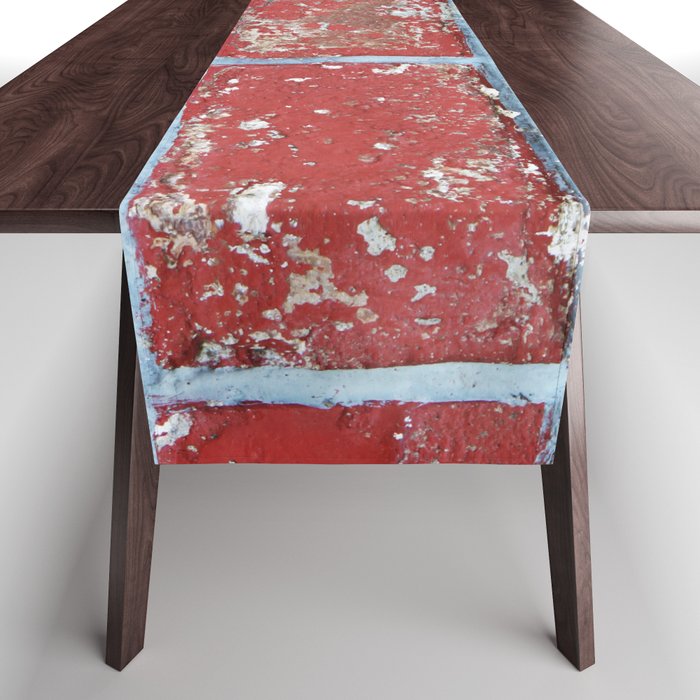 Texture background surface wallpaper red blue brick Table Runner