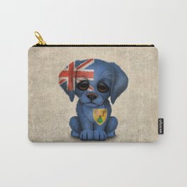 Cute Puppy Dog with flag of Turks and Caicos Carry-All Pouch | Mansbestfriend, Dog, Animal, Turksandcaicos, Cutedog, Flagpuppy, Illustration, Graphicdesign, Cutepuppy, Puppy 