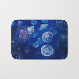 It's Jellyfishing Outside Tonight Bath Mat | Curated, Space, Painting, Landscape, Nature 