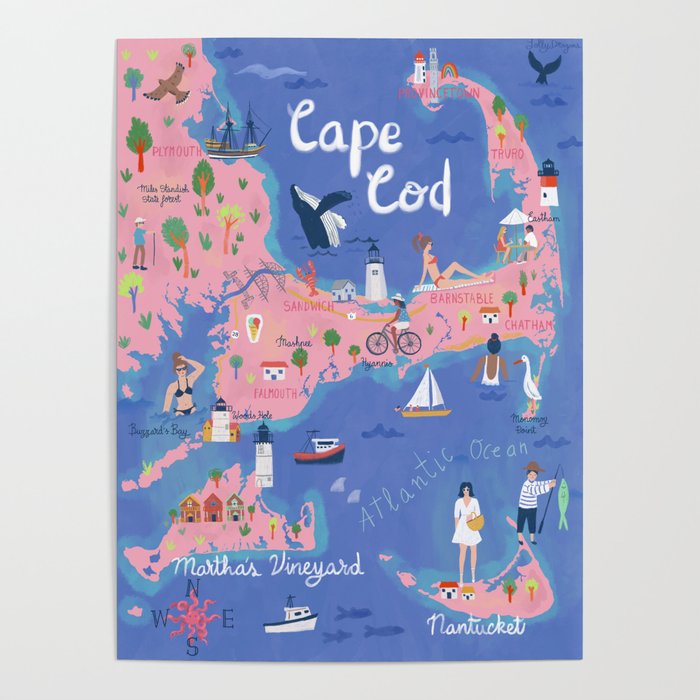 Cape Cod map Poster