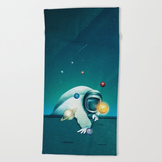 Astronaut Billards Beach Towel