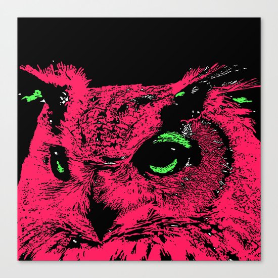 neon owl Canvas Print