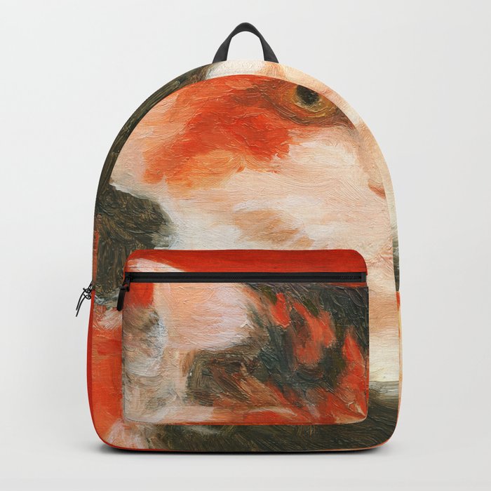 Classical calico cat portrait oil painting Backpack