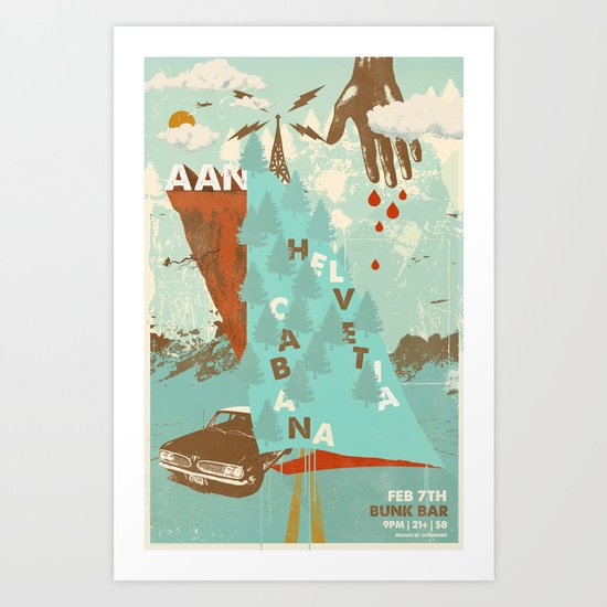 Aan w/ Helvetia & Cabana @ Bunk Bar, Portland, Oregon, February 7th Art Print