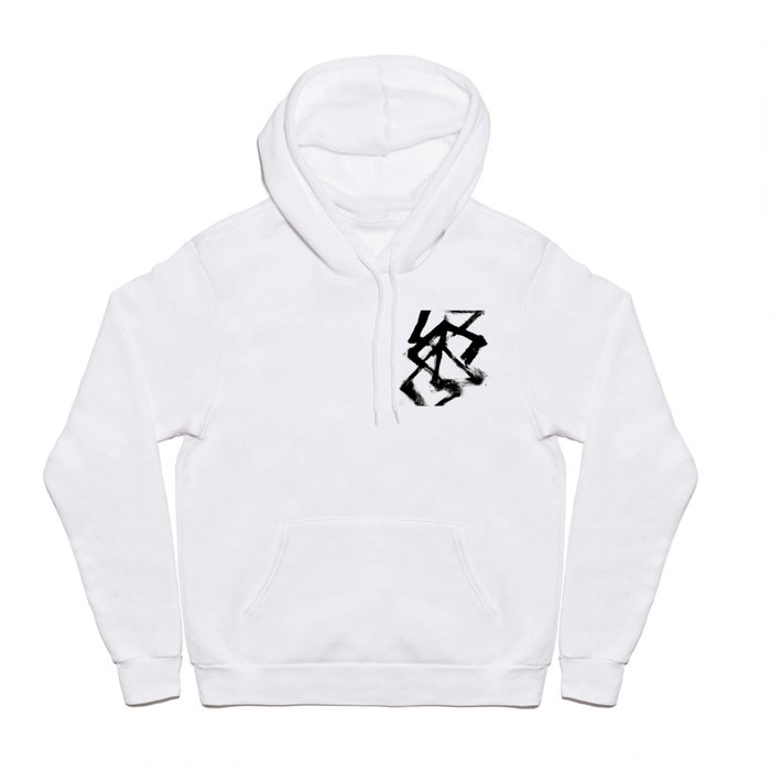 Brushstroke 5 - a simple black and white ink design Hoody