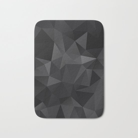 Abstract of triangles polygo in black colors Bath Mat
