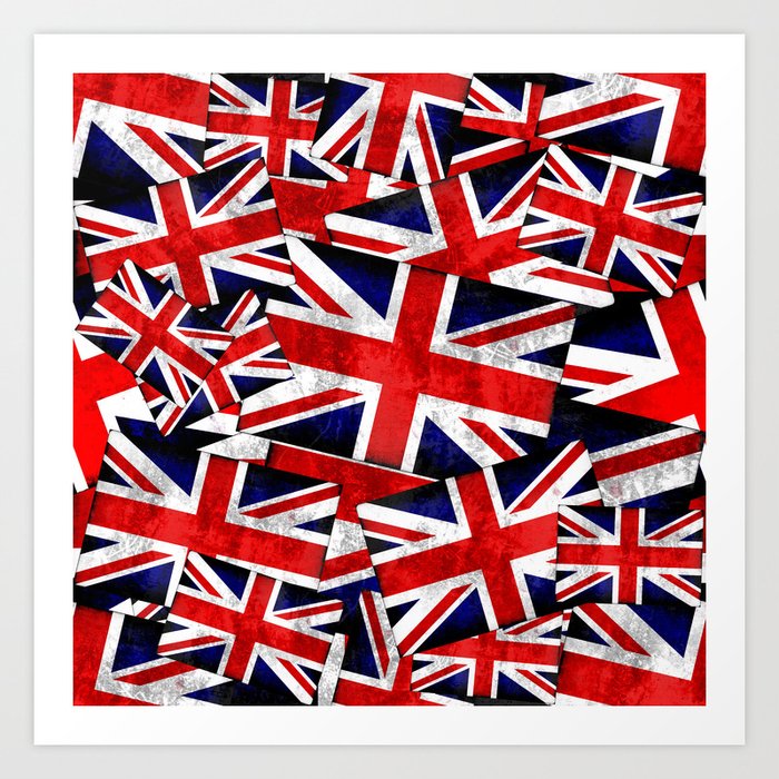 UNION JACK ABSTRACT PRINT KIDS T-SHIRT GREAT BRITAIN FLAG UK UNITED KINGDOM TOP 