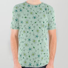 Types of Neurons on Mint All Over Graphic Tee