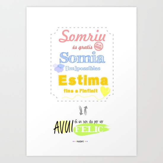 {CAT} SOMRIU · SOMIA · ESTIMA Art Print