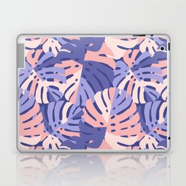Color Block Monstera Leaves - Purple + Pink Laptop Skin