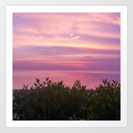 Purple Sunset Beach Art Print