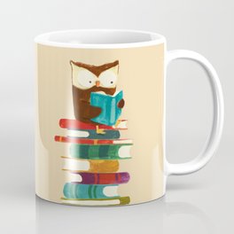 Owl Reading Rainbow Coffee Mug