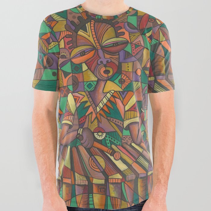 The Xylophone Player IV painting from Africa All Over Graphic Tee