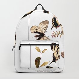 British and European Butterflies and Moths Antique Illustration Backpack