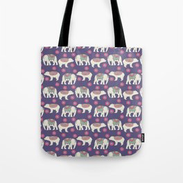 Vintage ethnic Indian elephant wild bear Tote Bag