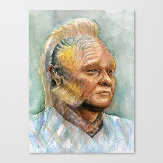 Neelix Watercolor Portrait Voyager Talaxian Geek Sci-fi Art Canvas Print