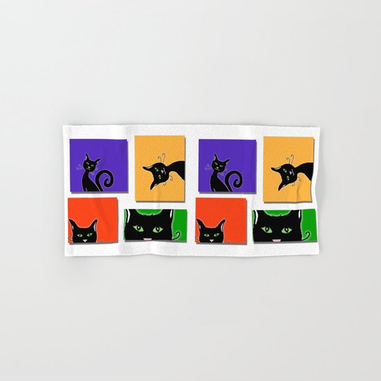 Cats in Squares Hand & Bath Towel