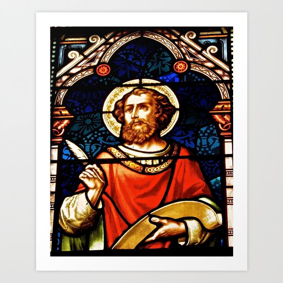 Saintly Glass Art Print