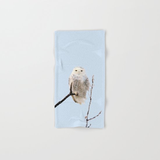 Snowy in the Wind (Snowy Owl) Hand & Bath Towel