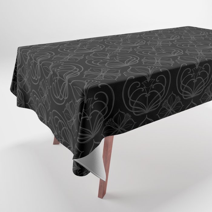 Monochrome Nouveau Motif Tablecloth