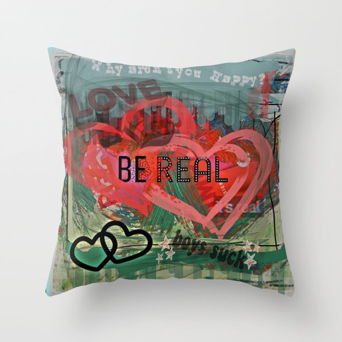 Be Real Valentine's Day  Throw Pillow