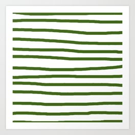 Simply Drawn Stripes in Jungle Green Art Print