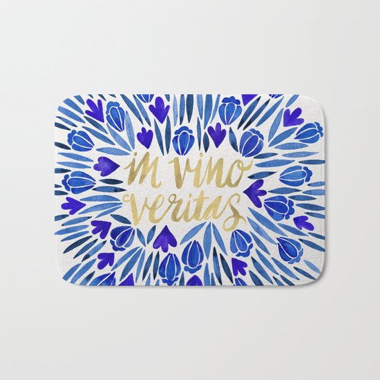 In Wine, There is Truth – Navy & Gold Bath Mat