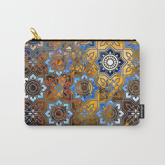 Blue and Gold Pattern Carry-All Pouch