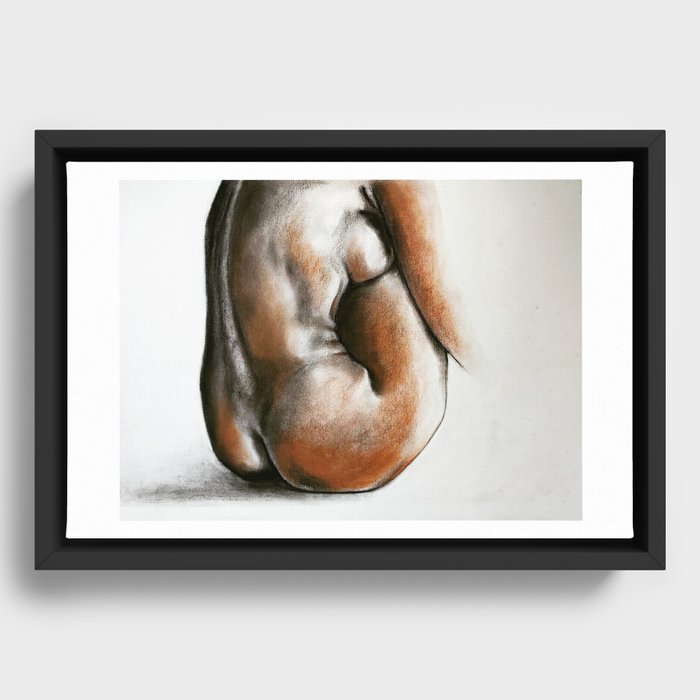 CHARCOAL NUDE VI Framed Canvas