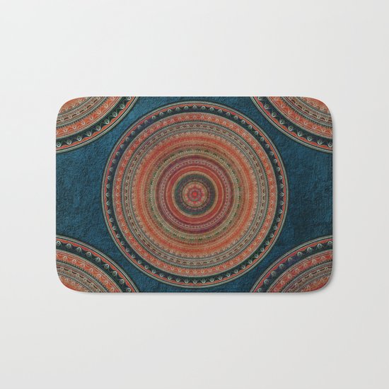 Earth Tone Colored Mandala Bath Mat