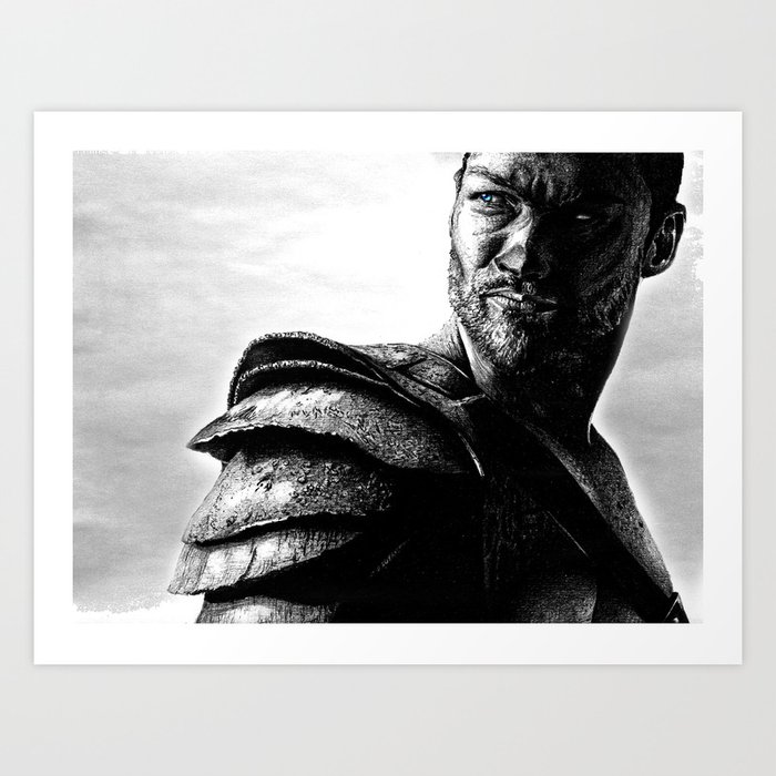 Drawing of the real Spartacus, Andy Whitfield Art Print