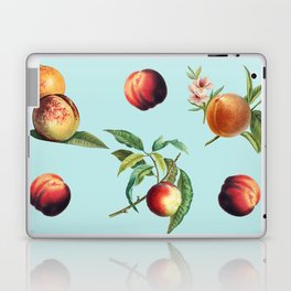 Vintage Peaches (Cyan Background) Laptop & iPad Skin