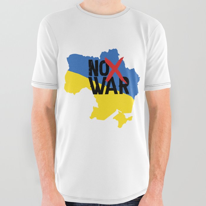 Ukraine No War All Over Graphic Tee