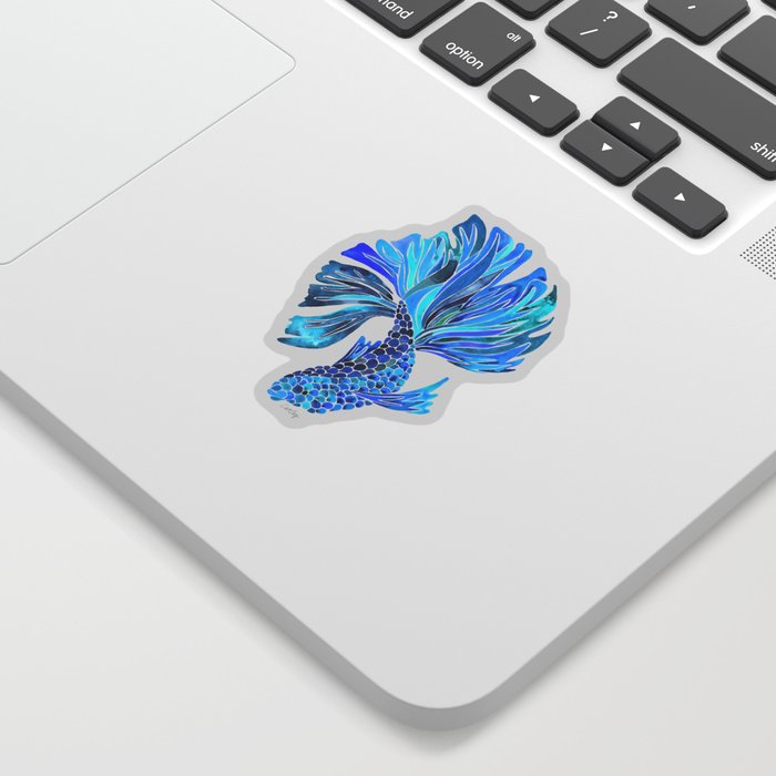 Siamese Fighting Fish – Blue Sticker