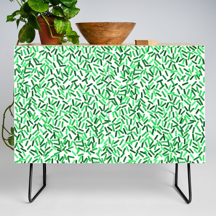 Green Sprinkles Pattern Credenza
